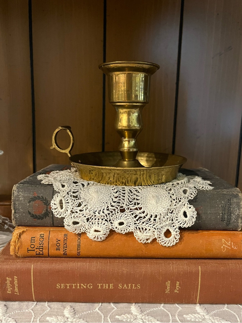 Brass Chamberstick Candle Holder - Gold Finish